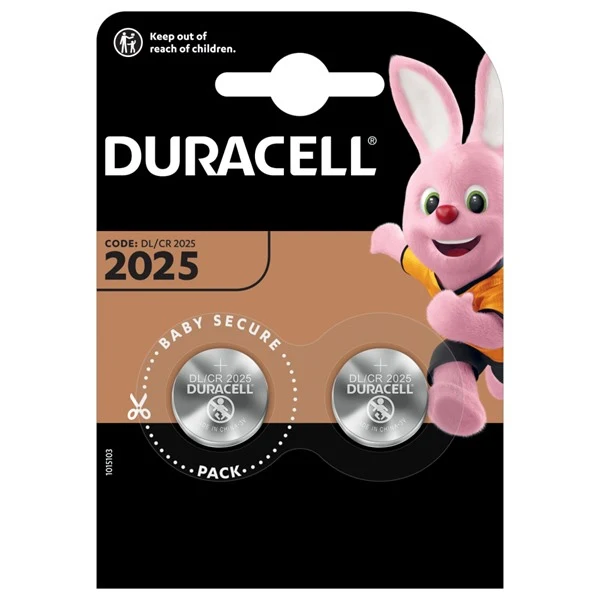 Blister 2 Batterie a Bottone al Litio 3V Duracell CR2025 – DU21B2