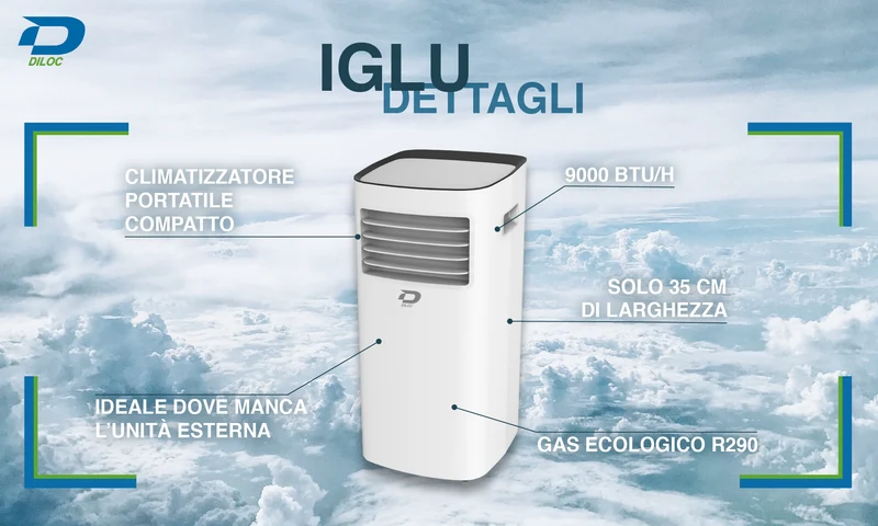 Condizionatore d'Aria Portatile Naicon Iglu 12000F – D.IGLU12000F