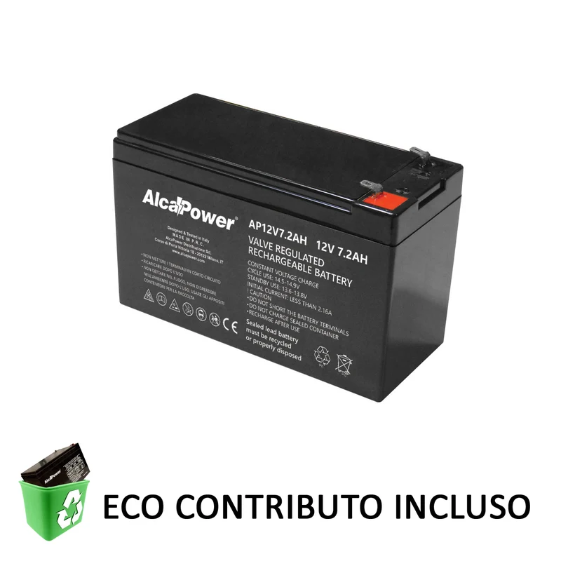 Batteria al Piombo Ricaricabile Ermetica Alcapower 12V 7.2Ah – 204033