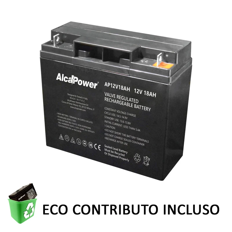 Batteria al Piombo Ricaricabile Ermetica Alcapower 12V 18Ah – 204042