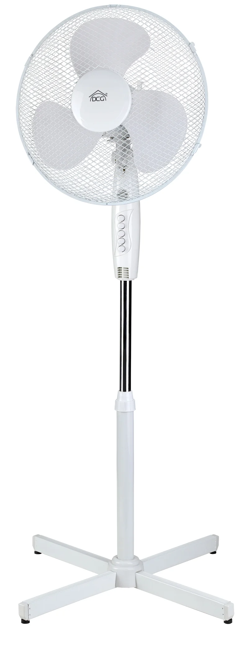 Ventilatore a Piantana DCG VE1625 Ø40cm 45W Altezza Regolabile Bianco