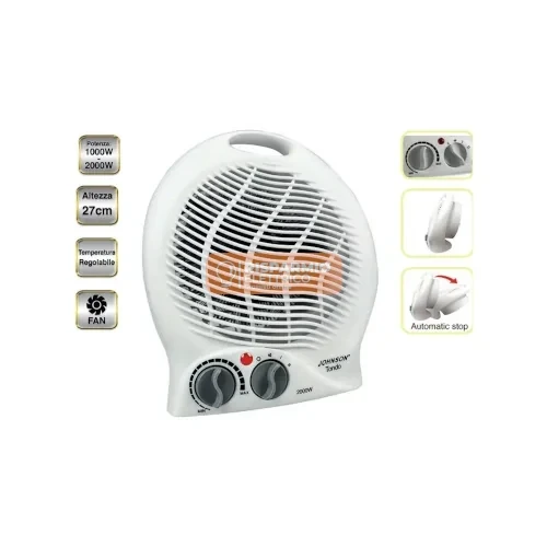 Termoventilatore da Poggio Johnson Tondo 1000/2000W Bianco