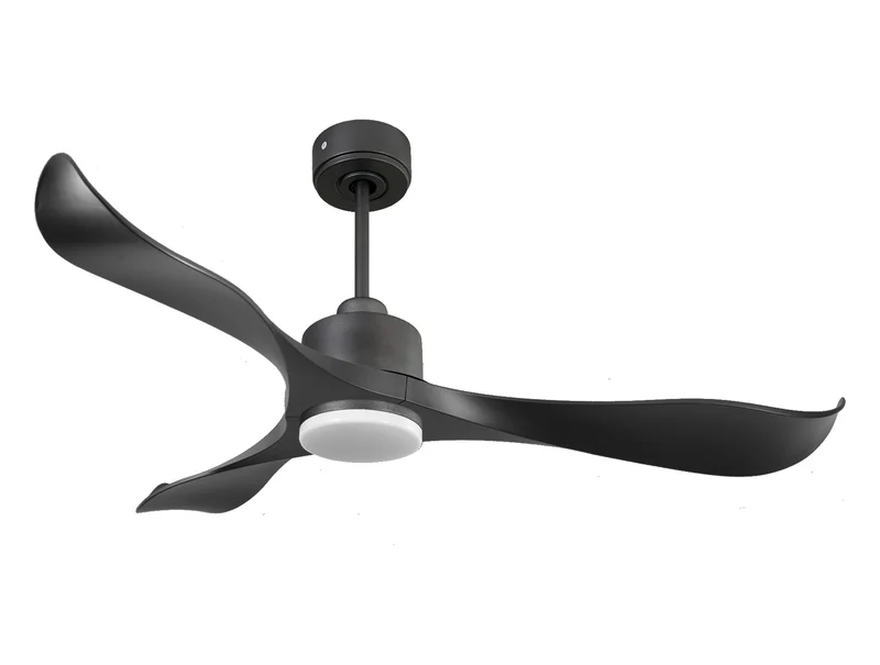 Ventilatore da soffitto Reversibile Termostato Dimmabile Wifi Motore CC Tetti inclinati Telecomando Luce a tre toni Adattatore 2/3 lame Hypersilence Memoria