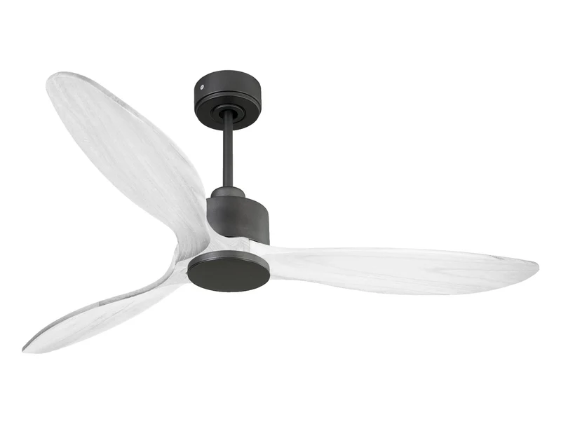Ventilatore da soffitto Reversibile Termostato Wifi Motore CC Tetti inclinati Telecomando Hypersilence Memoria FullWood
