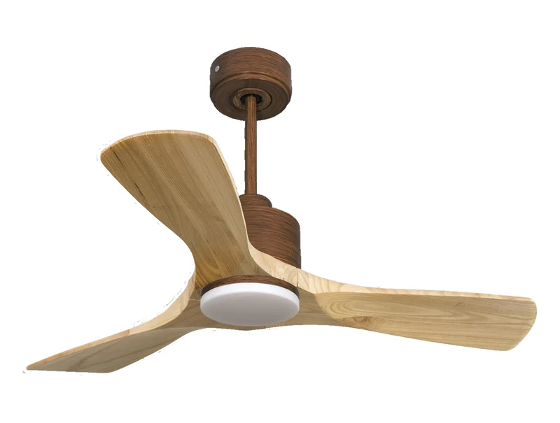 Ventilatore da soffitto Reversibile Termostato Dimmabile Wifi Motore CC Tetti inclinati Telecomando Luce a tre toni Hypersilence Memoria