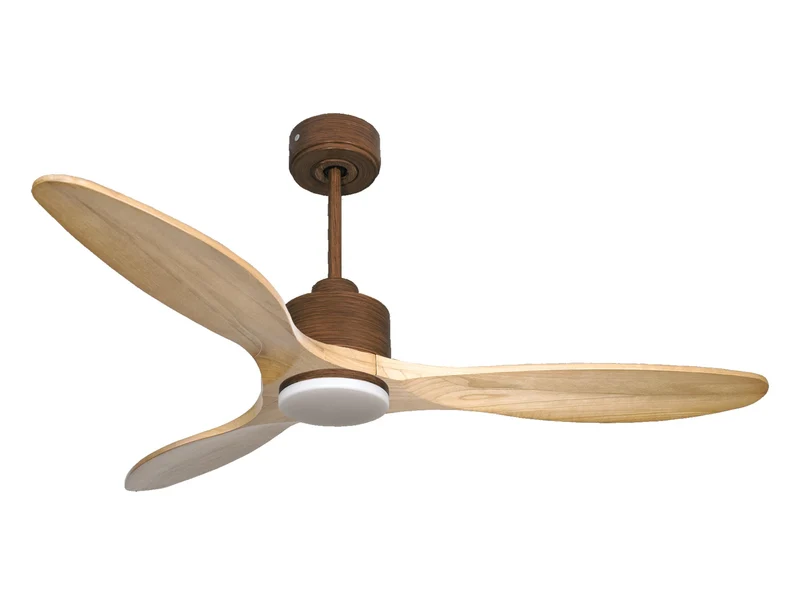 Ventilatore da soffitto Reversibile Termostato Dimmabile Wifi Motore CC Tetti inclinati Telecomando Luce a tre toni Hypersilence Memoria