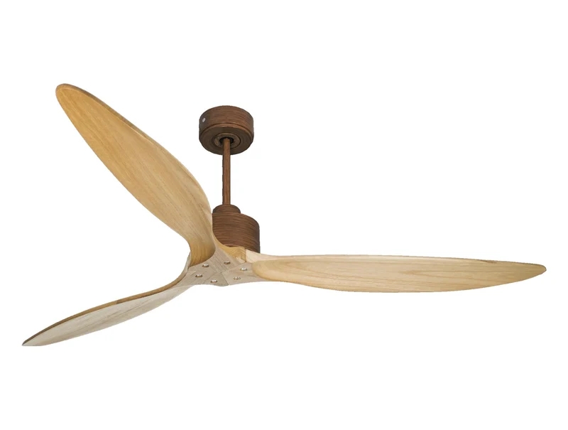 Ventilatore da soffitto Reversibile Termostato Wifi Motore CC Tetti inclinati Telecomando Hypersilence Memoria FullWood