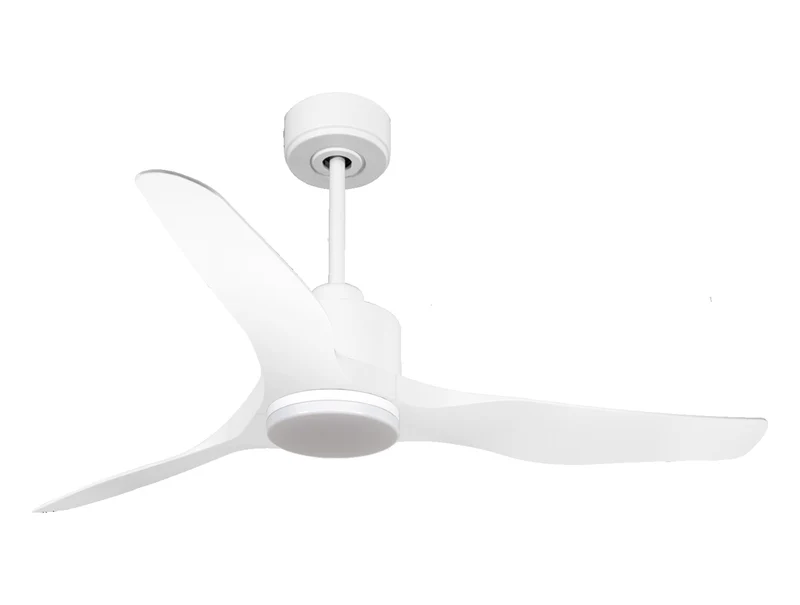 Ventilatore da soffitto Reversibile Termostato Dimmabile Wifi Motore CC Tetti inclinati Telecomando Luce a tre toni Adattatore 2/3 lame Hypersilence Memoria