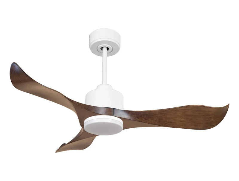 Ventilatore da soffitto Reversibile Termostato Dimmabile Wifi Motore CC Tetti inclinati Telecomando Luce a tre toni Adattatore 2/3 lame Hypersilence Memoria