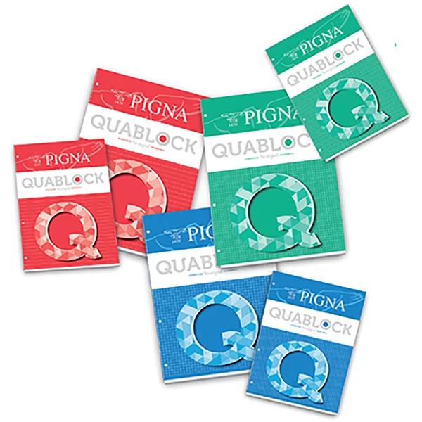 Blocco Quablock Original - collato - A4 - 4 mm - 80 gr - 50 fogli - 4 fori - Pigna
