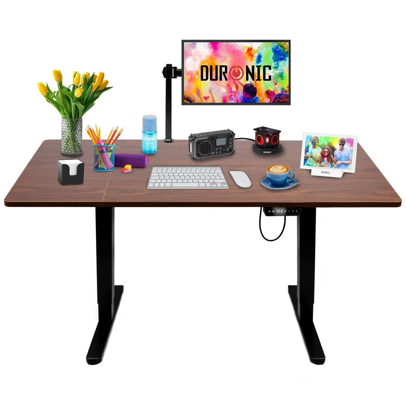 Duronic CD160 BT Scrivania Elettrica Regolabile in Altezza 160x60 cm Nera, Desk Motorizzato 72-118 cm, 3 Memorie, USB USB-C, Carico 70 kg, Postazione Ergonomica Ufficio Casa Smart Working