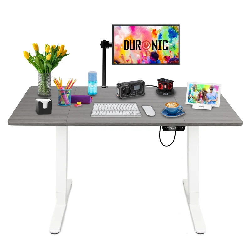 Duronic CD140 WG Scrivania Elettrica Regolabile in Altezza 140x60 cm, Desk Sit Stand Motorizzato 72-118 cm con Memorie USB USB-C, Carico 70 kg, Postazione Ergonomica Ufficio Casa Smart Working (Copy)