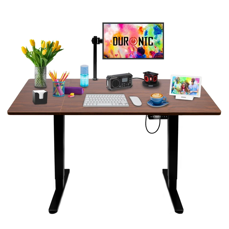 Duronic CD140 BT Scrivania Elettrica Regolabile in Altezza 140x60 cm, Desk Sit Stand Motorizzato 72-118 cm con Memorie USB USB-C, Carico 70 kg, Postazione Ergonomica Ufficio Casa Smart Working