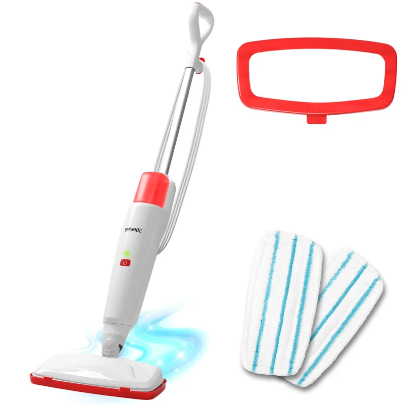 Duronic STM15 WE Scopa a Vapore 1500W, Lavapavimenti Senza Detergenti, Pulitore a Vapore per Pavimenti e Tappeti, Serbatoio 500 ml, Igienizza ed Elimina Batteri, Cavo 7 m, Bianco