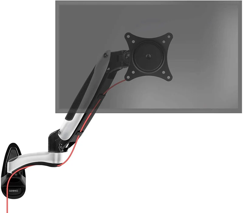 Duronic DM65W1X2 Supporto monitor da parete | Per schermi da 15 a 27 pollici | Inclinazione regolabile | Capacità 8 kg |VESA 70 100 | Supporto ergonomico murale | Con ganci gestione cavi | Universale