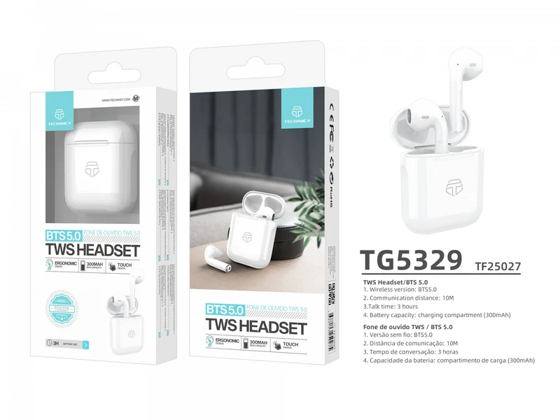 Cuffie Bluetooth Tws bianco di alto profilo
