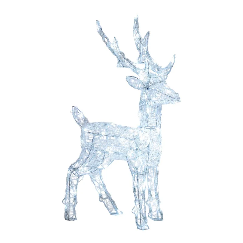 Renna natalizia luminosa 3D H 65 cm 80 LED