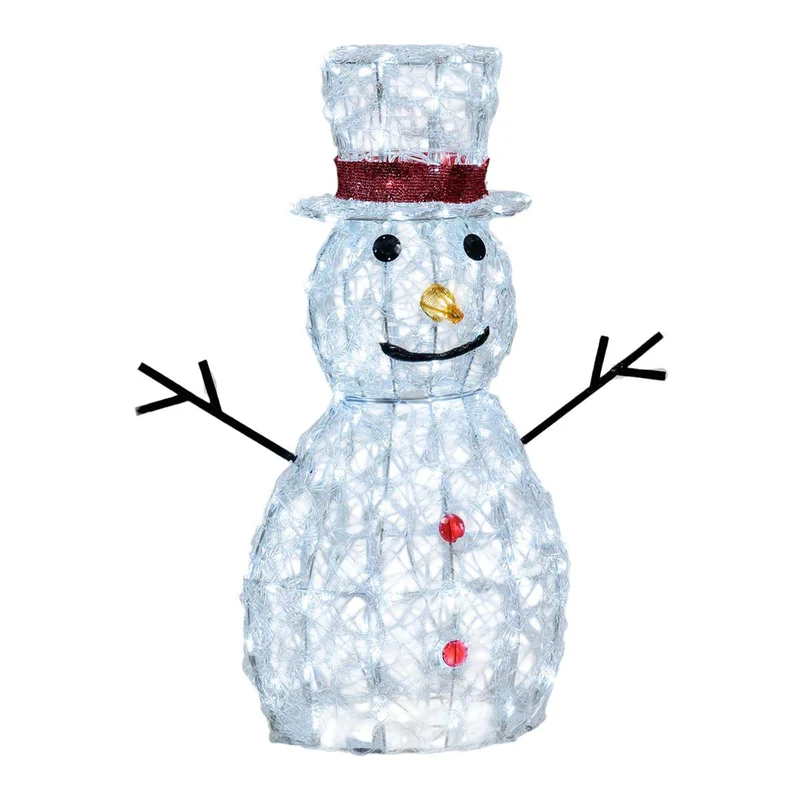 Pupazzo di neve natalizio a LED H 70 cm 3D