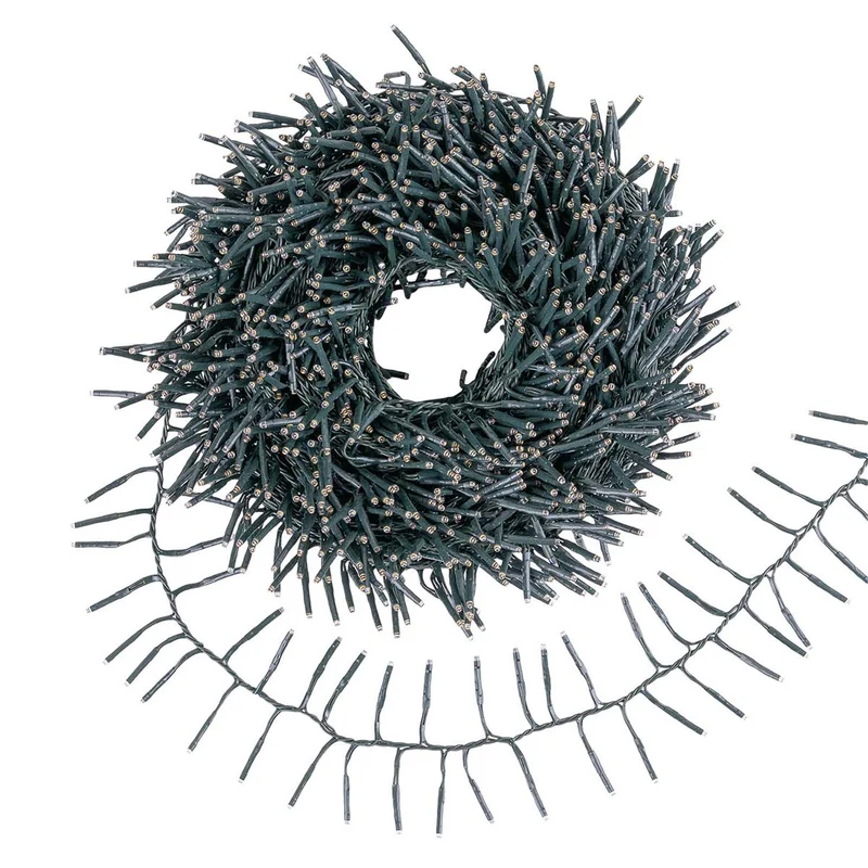 Catena luci di Natale 15 metri 1000 miniLED bianco caldo Lotti