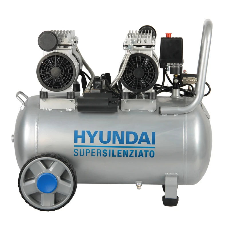 Compressore d'aria silenziato oil-less 50L 3HP 8bar Hyundai 65706