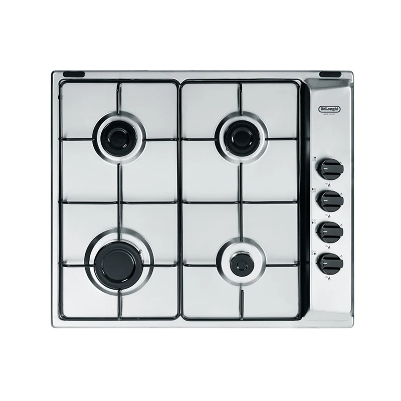 Piano cottura a gas 4 fuochi 58x50 cm acciaio inox De Longhi YAL 46 ASV