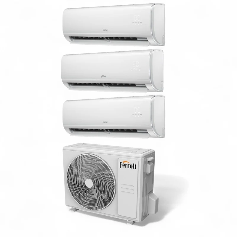 Condizionatore climatizzatore 3 split + motore 27.000 BTU A++ R32 controllo da remoto con Wi-Fi Giada