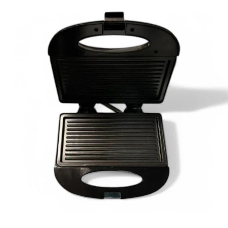 Griglia piastra elettrica 750 Watt con cerniere e piano di cottura antiaderenti 21,60x12,60 cm.
