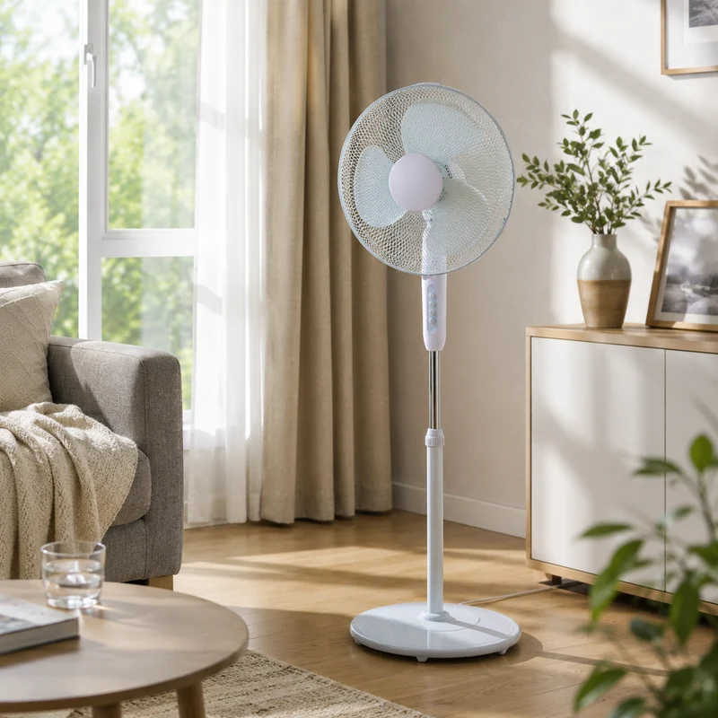 Ventilatore a piantana 45w base tonda con diametro 40 cm a 3 velocità