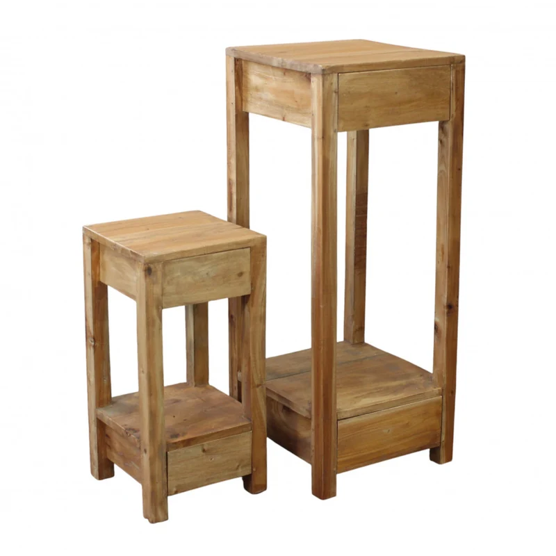 Set 2 fioriere in legno riciclato da interno