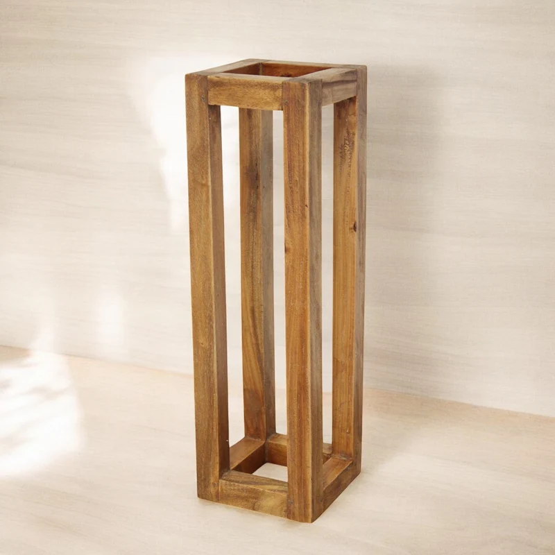 Fioriera piccola in legno riciclato fissa 18x18xH60 cm Cecilin