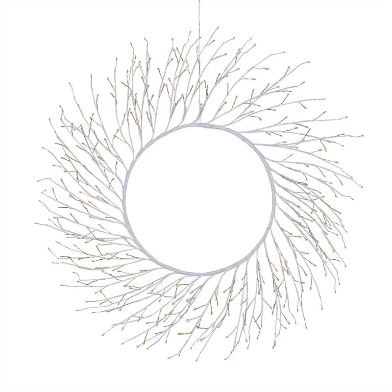 Corona natalizia in tiglio bianco 75 cm 350 MicroLED