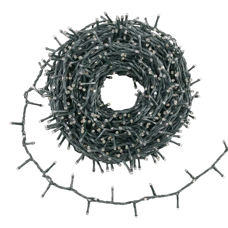 Catena luci di Natale minicluster 30 metri 1660 LED bianco caldo e freddo Lotti