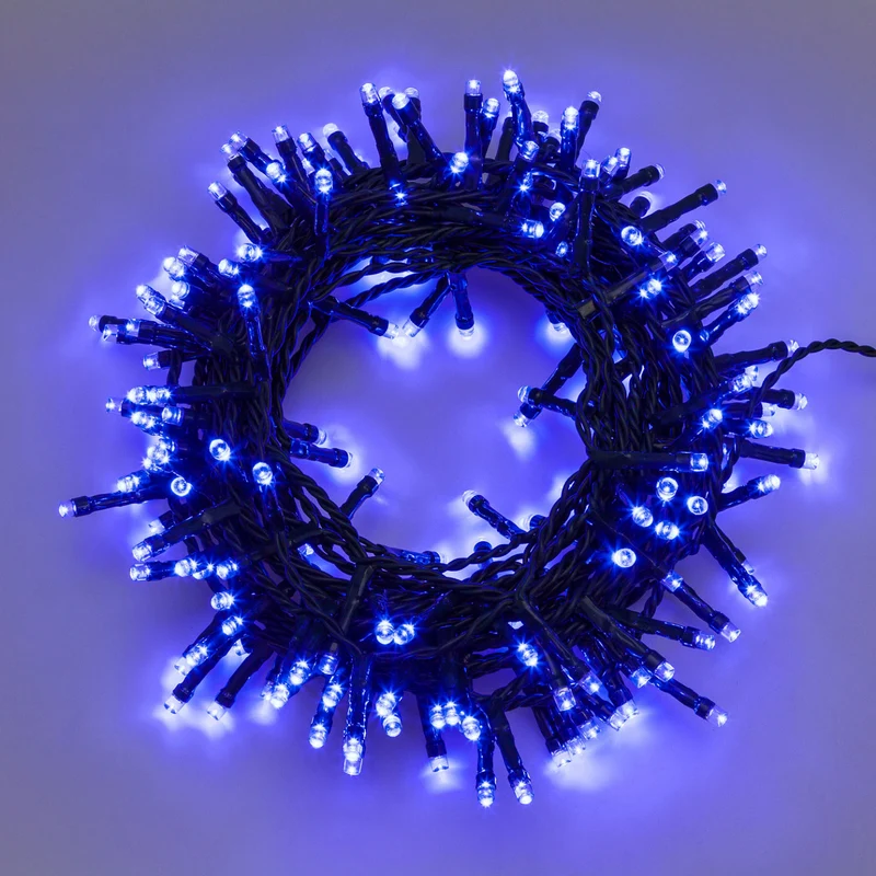 Catena luci di Natale 12,8 metri 320 led blu Lotti