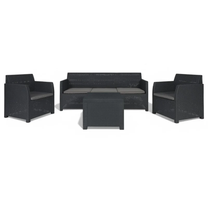 Set salotto per giardino composto 2 poltrone 1 divano con 3 sedute 1 tavolo artemide