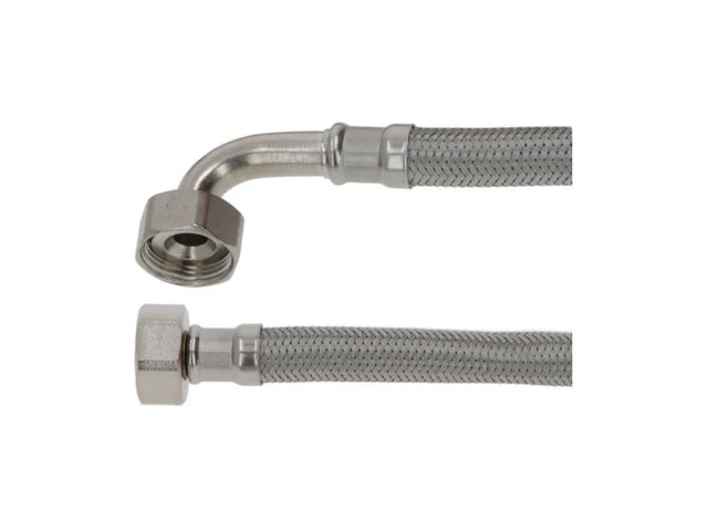 Tubo Carico Lavatrice In Acciaio 3/4" Cm 200 Con Curva