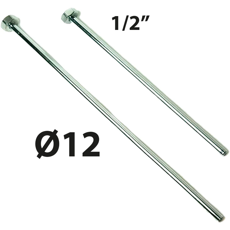 Tubetto Di Rame Cromo 1/2" F 12 Mm Con Calotta Cm 100