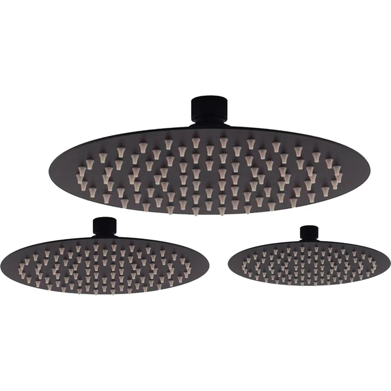 Soffione Doccia Inox Tondo Nero Ø 250 Mm
