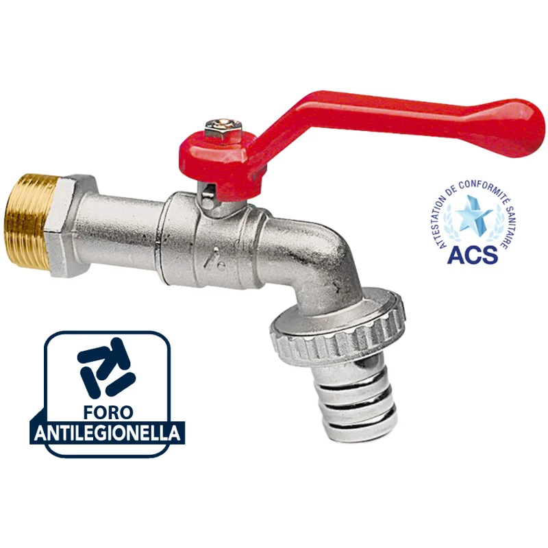 Rubinetto Portagomma Con Leva In Alluminio Apm 1"