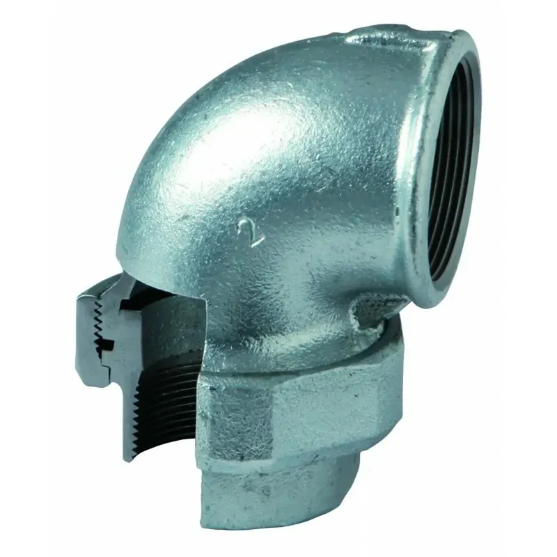 Raccordo Gomito Con Bocchettone Conico Ff In Ghisa Zincata 2"