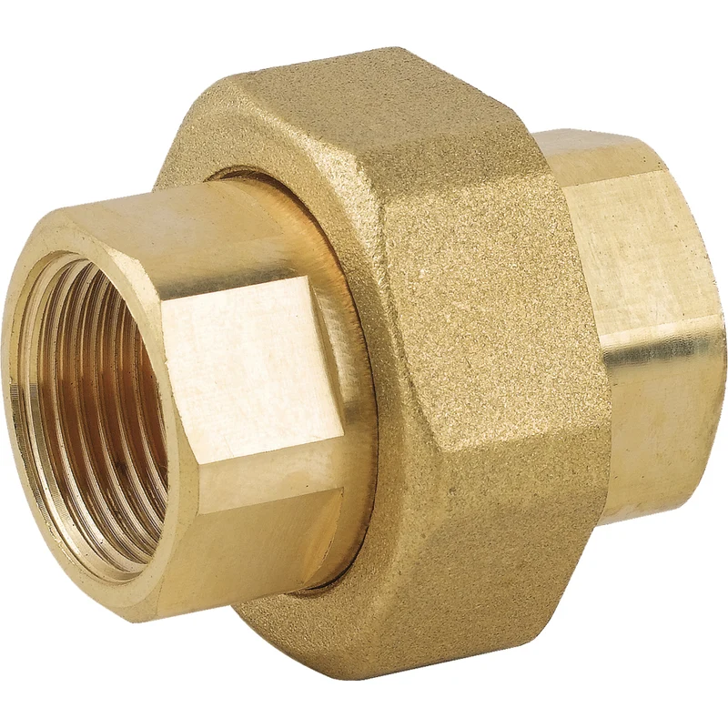 Raccordo Diritto 3 Pezzi Femmina/Femmina In Ottone Giallo 1"1/4 + O-Ring