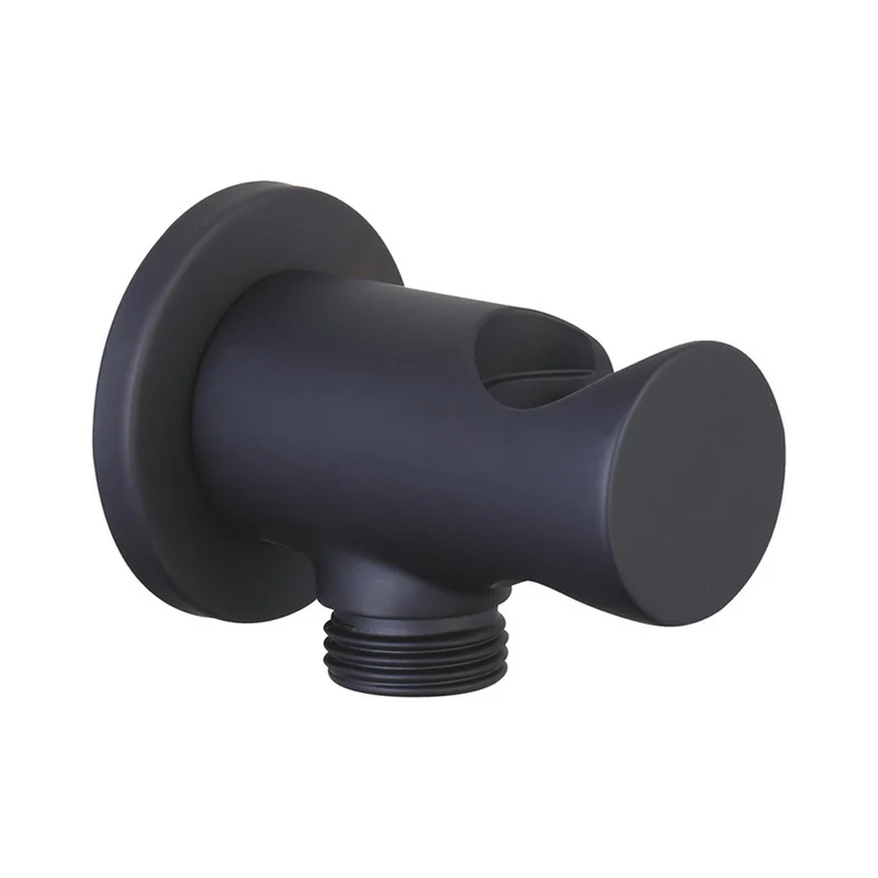 Presa Acqua Tonda Con Supporto Nero 1/2" - 1/2"
