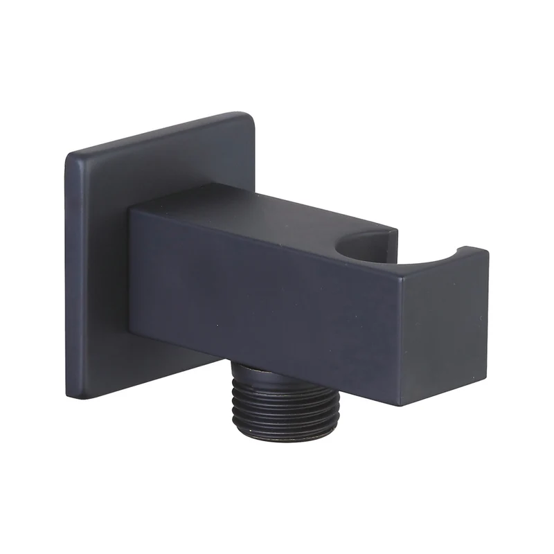 Presa Acqua Quadra Con Supporto Nero 1/2" - 1/2"