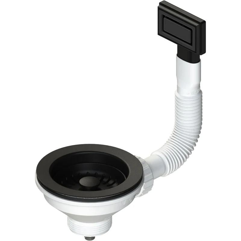 Piletta Per Lavelli Con Troppopieno E Tappo Cestello Antracite Ø 114 Mm