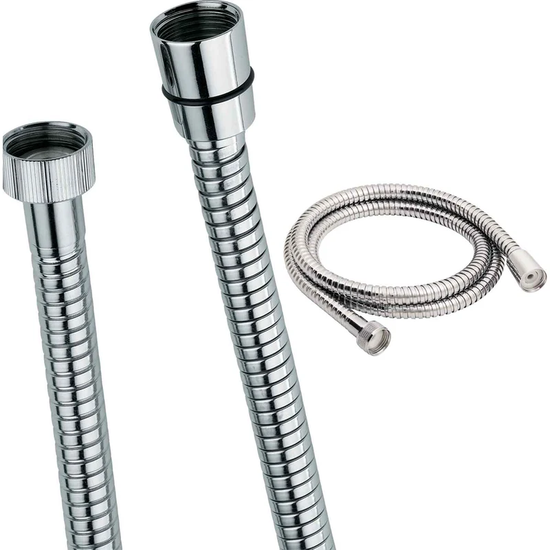 Flessibile Doccia Conico In Ottone Cromato 1/2" X 1/2" Cm 120