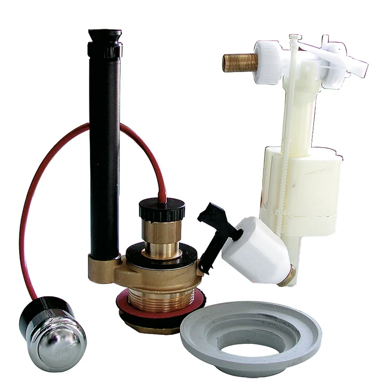 Meccanismo Di Scarico In Plastica Con Pulsante E Kit Monoblocco -