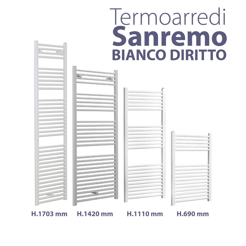 Termoarredo Sanremo Bianco Diritto H.1110 X L.450 X I.400