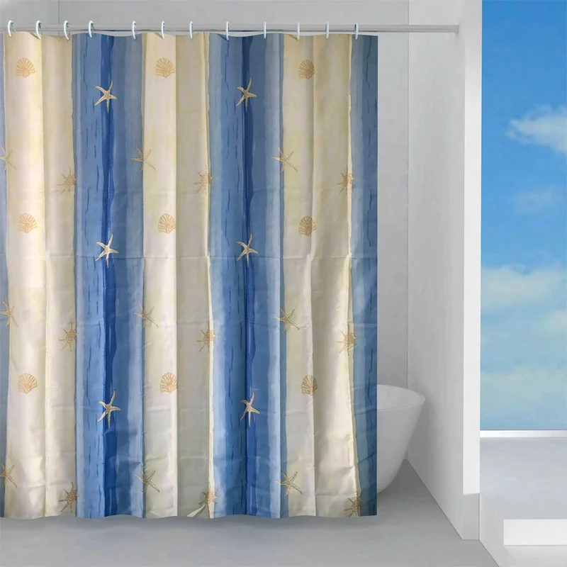 Tenda Doccia Oltremare 120X200 Beige/Azzurro