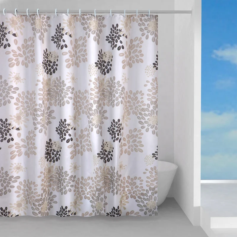 Tenda Doccia Caffe' 180X200 Bianco/Beige/Marrone