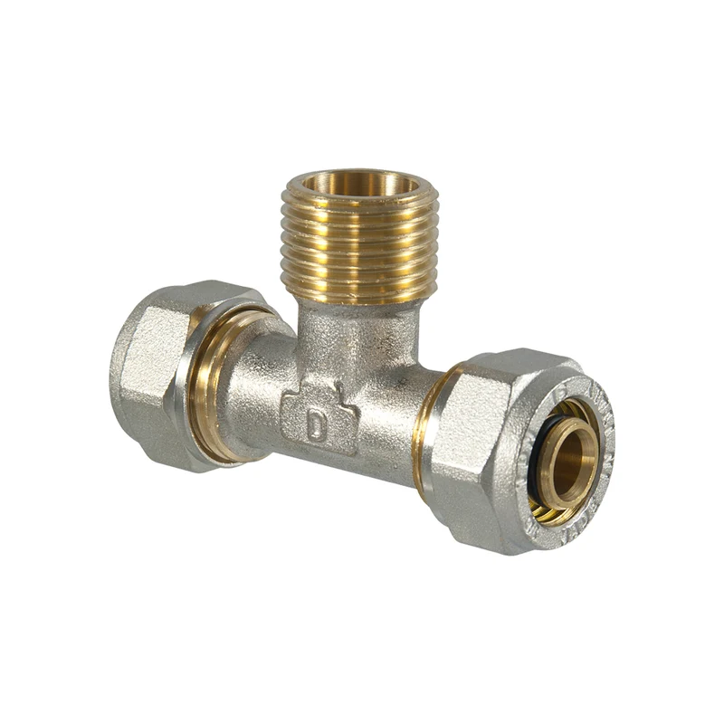 Tee Maschio A Compressione Per Tubo Multistrato Tdm Ø32 X 1" X Ø32 (3,0) Mm