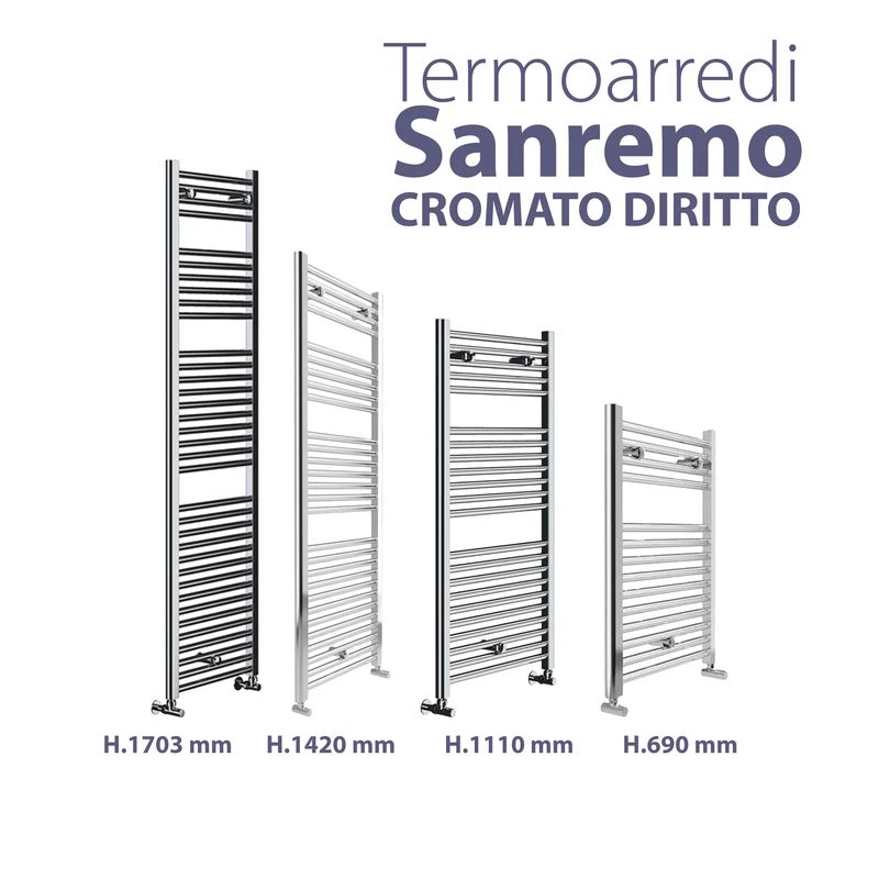 Termoarredo Sanremo Cromato Diritto H.690 X L.500 X I.450